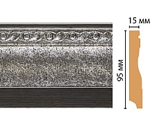 Плинтус напольный 153-44 серебристый