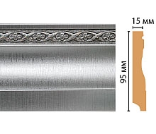Плинтус напольный 153-55 серебристый