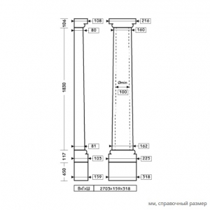 Размеры полуколонны 1.10.101