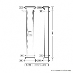 Размеры полуколонны 1.10.104