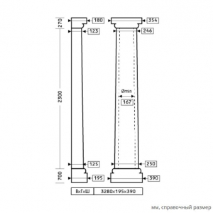 Размеры полуколонны 1.10.105