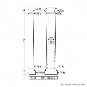 Размеры полуколонны 1.10.202