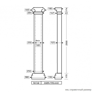 Размеры полуколонны 1.10.210