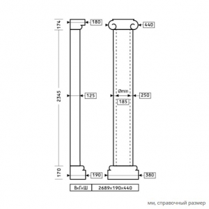 Размеры полуколонны 1.10.212