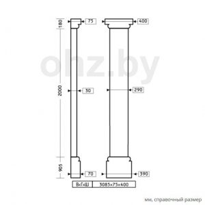 Размеры пилястры 1.20.101