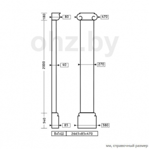 Размеры пилястры 1.20.201