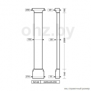 Размеры пилястры 1.20.301
