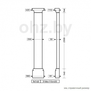 Размеры пилястры 1.20.303