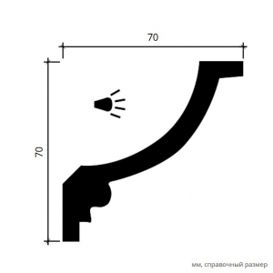 Размеры карниза 1.50.208 для подсветки