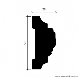 Размеры молдинга 1.51.326 ФЛЕКС