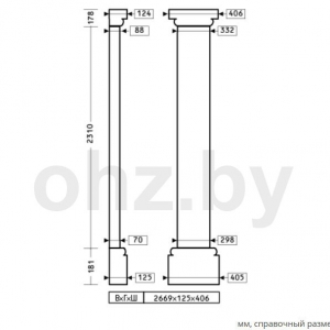 Размеры пилястры 4.20.101