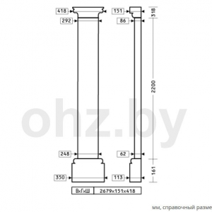 Размеры пилястры 4.20.301