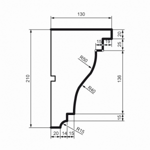 Схема карниза КС106. Фасадная лепнина из полистирола по лучшим ценам в Минске.