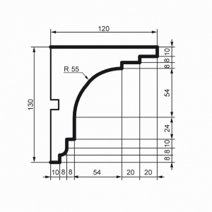 КС111 карниз. Схема. Фасадная лепнина по лучшим ценам в Минске