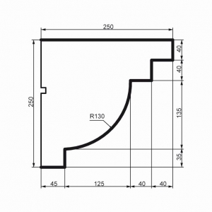 КС130 карниз. Схема. Фасадная лепнина из полистирола по лучшим ценам в Минске.