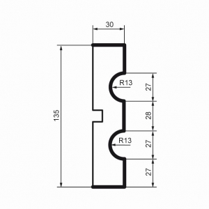 Чертеж молдинга МС118