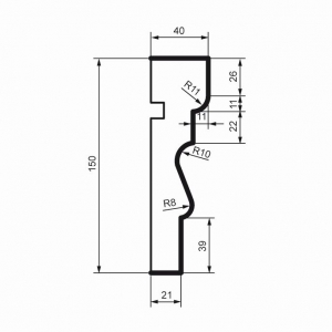 Размеры молдинга МС125. Фасадная лепнина из полистирола по лучшим ценам в Минске.