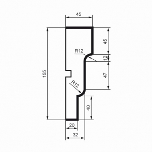 Размеры молдинга МС129. Фасадная лепнина из полистирола по лучшим ценам в Минске.