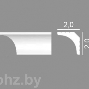 Плинтус потолочный (карниз) из дюрополимера 2см