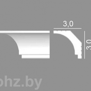 Kz-030 потолочный плинтус (карниз) из дюрополимера 3 см