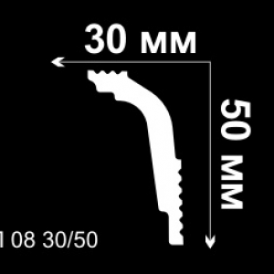 Плинтус потолочный, Де-Багет, П08 30/50