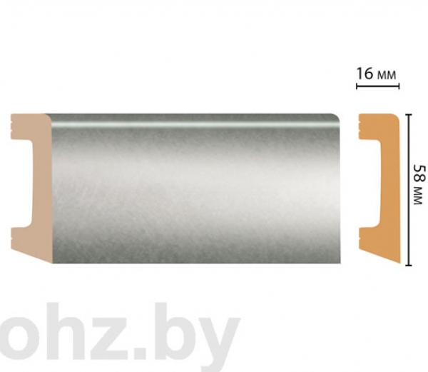 Плинтус D234-375 Decomaster 6 см, цвет - серебро