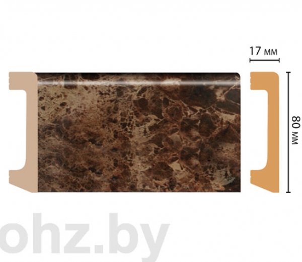 D235-713 плинтус из дюрополимера 8 см под мрамор