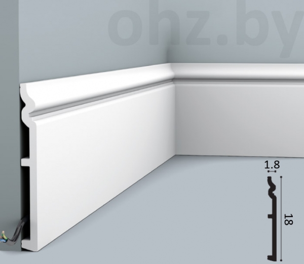 SX206 CONTOUR высокий плинтус из дюрополимера 18 см